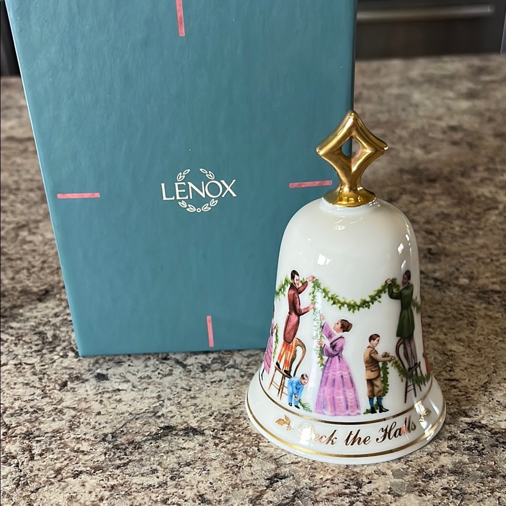 Lenox Deck the Halls Holiday Musical  Bell with Gold Accents